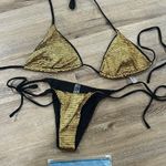 Gold and Black Women's Bikini Set Size M Photo 0