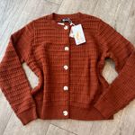 PRETTY GARDEN casual Rust Sweater with Button Detail Photo 10