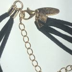 NY Brand Black and Gold Tone Choker Tassel Necklace Photo 3