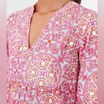 Tuckernuck Pink and Orange Block Print Kenzo Dress Large cotton NEW Photo 4