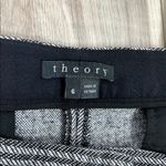 Theory  black white wool blend herringbone pants size 6 Photo 3