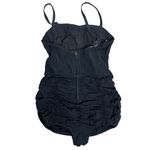 One Piece Vintage 50s Sea Nymph Glamour Suit S Black Swimsuit Metal Zip Rouching Photo 3