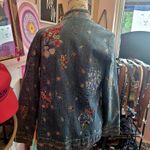 Denim&Co Blue Floral Embroidered Jean Jacket Size XS Photo 4