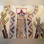 Johnny Was Women’s Knit Duster Jacket Cream Embroidered Boho Western Size S EUC Photo 6