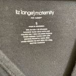 Liz Lange  Black Surplice Smocked Waist Midi Maternity Dress, Small/Medium Photo 2