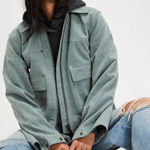 Free People NWT We The Free Blair Vegan Suede Jacket in Steel Sea Photo 0