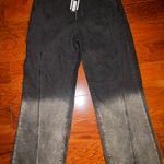 Pretty Little Thing NWT  Plus Washed Black Zip Front Denim Jeans, US Size 12 Plus Photo 4