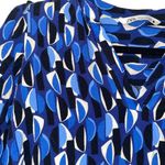 ZARA  Blue White Black Patterned 3/4‎ Sleeve Ruffled Hem Blouse Size M Photo 1