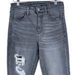American Eagle   Skinny Jeans Womens 2 Gray Distressed Next Level Stretch Skater Photo 2