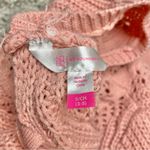 No Boundaries Juniors Caged Back Open Knit Sweater in Dusty Rose Pink Small Photo 7