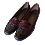 Aquatalia  By Marvin K Burgundy Red Croc Embossed Penny Loafer Size 7.5 Photo 2