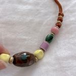Vintage African Beaded Earth Tone Tribal Necklace Pink Photo 2