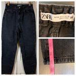 ZARA  90s Black Rigid Tapered Mom Jeans Sz 4 Y2K Minimalist Denim High Rise Emo Photo 11