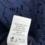 Roaman's blouse women's 24W lace bell 3/4 sleeve V neck navy blue lined Photo 6