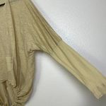 Transit Par Such Italy Long Sleeve Linen Top Yellow Dolman Rib Crop Tie Size 1 Size M Photo 5