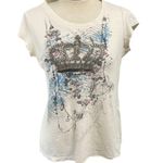 Bongo Y2K Vintage Grunge Baby Tee Size Large Crown Bling Casual Womens Princess Photo 0