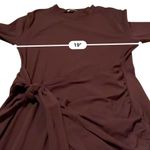 Showpo Marleen Wrap Front Long Sleeve Bodycon Mini Dress in Dark Oak Sz 16 NEW Brown Photo 7