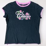 Harley Davidson  Classic Floral Tee Womens Size M Black Pink‎ Biker Photo 0