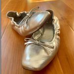 ZARA Metallic Silver Ballet Flats with Bow Photo 2