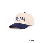 Mama Embroidered Baseball Hat White / Navy Adjustable Cap NWT Blue Photo 2