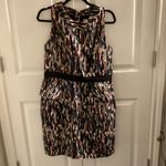 Milly of New York Olivia Silk Linen Peplum mini retro Dress Sleeveless Sheath 12 Black Photo 2