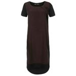 ALLSAINTS Dress Women 4 Brown Black Silky Lacyn Colorblock Panel Mini Shift Photo 1