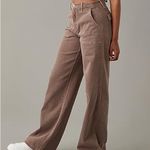 American Eagle Skater Denim Jeans Womens 8L Vintage Brown Wash HighRise Wide Leg Photo 1