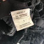 Love Sam Womens Top Blouse Ruffle Eyelet Crochet Sleeveless Black L Photo 3