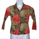 Alberto Makali Vintage  Y2K Crinkle Abstract Sequin Blouse Brown Pink Small NWOT Photo 1