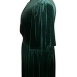 Faeriesty Elegant Green Velvet Maxi Tiered A Line Plus Size Dress Photo 10