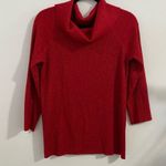 Cable & Gauge  Red Metallic Pullover Cowl Neck Sweater Size XL Photo 0