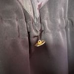 Fleet Street  Jacket Women’s Small Black Gold Mid Length Trench Coat Classic Zip Photo 9