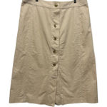 Banana Republic Women Skirt 16 Beige Corduroy Button Front Midi Western Cowgirl Photo 0