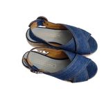 Marc Jacobs Denim Platform Wedge Espadrille Sandals Rhinestone Buckle Sz 37 Photo 12