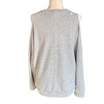 Ten Sixty Sherman  Distressed Cold Shoulder Sweatshirt Photo 4