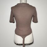 Madewell | Ribbed Short-Sleeve Polo Thong Bodysuit Photo 3