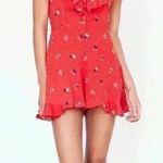 Urban Outfitters ⭐️  Kimchi Blue Red Floral backless Romper in size 10 Photo 6