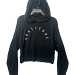 Lovers of Hyoumanity Women's XS Black Cropped Hoodie 'GRATITUDE' Photo 0