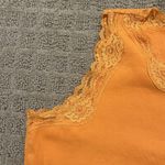 Karen Scott Y2K Retro  Sport Womens Tank Top Shirt Size Medium M Orange Lace Photo 2