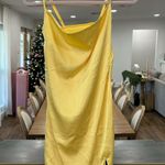 SheIn Yellow Cowl Neck Mini Dress Photo 0