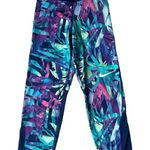Nike  Dri Fit Pro Tropical Leaf Floral Blue Leggings Size XS #1798 Photo 0