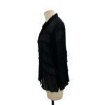 Cleobella  Autumn Sheer Blouse Black Button Down Size Small‎ Photo 5