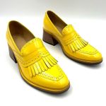 The Office of Angela Scott Leather Ms. Juliette Kiltie Loafer Yellow Size 9.5 Photo 0