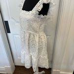 Altar'd State Altar’d State Square Neck White Lace Dress Flutter Sleeves Stretch NWOT Photo 3