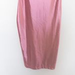 Y2K Womens Slip Dress Size S Pink Satin Cowl Neck Midi Coquette Minimalist Party Photo 3