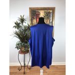 Avenue  Women’s Sleeveless Top Blue Beaded V-Neck Plus Size 22/24 Tunic Pullover Photo 3