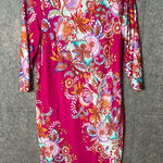 Bob Mackie  wearable art Woman XXS Vibrant Floral 3/4 Sleeve Floral Dress Nwt Photo 0