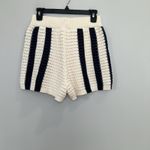 Whiteroom + Cactus‎ Cotton Navy and Ecru Open Knit Resort Short Set Size Medium Blue Photo 6