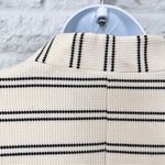 Talbots White and Navy Striped Waffle Knit Blazer, Size 8 Photo 6