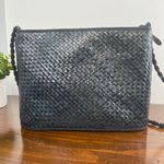 Handmade Vintage Straw Woven Colorblock Shoulder Bag Philippines Black Photo 3
